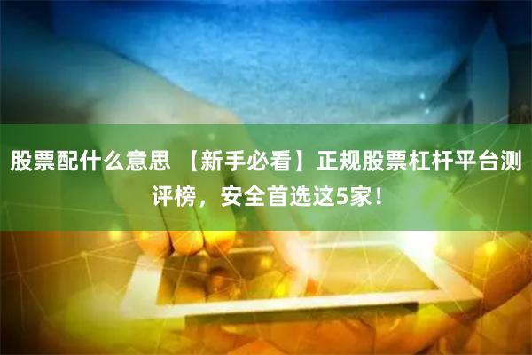 股票配什么意思 【新手必看】正规股票杠杆平台测评榜，安全首选这5家！